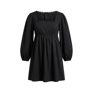 POMANDER PLACE Black Jenny Babydoll Dress Puff Sleeves Size S NWT